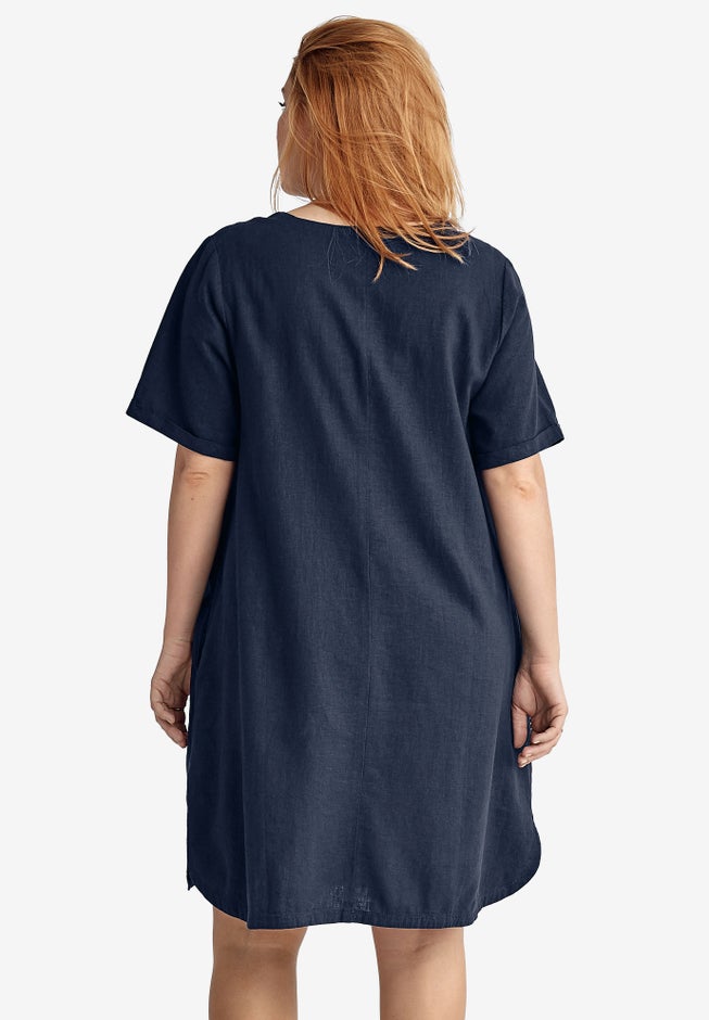 Linen-Blend A-Line Dress image number 2