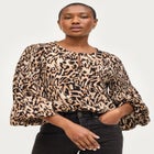Blouson Long Sleeve Keyhole Blouse image number 0