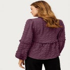 Ruffle Trim V-Neck Babydoll Blouse image number null