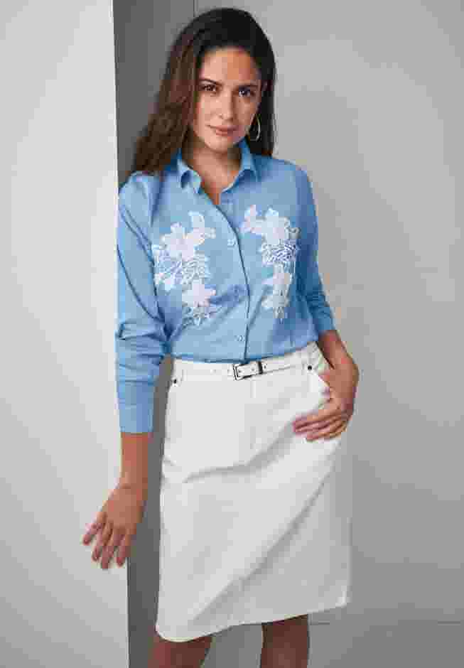 Applique Poplin Shirt image number 4