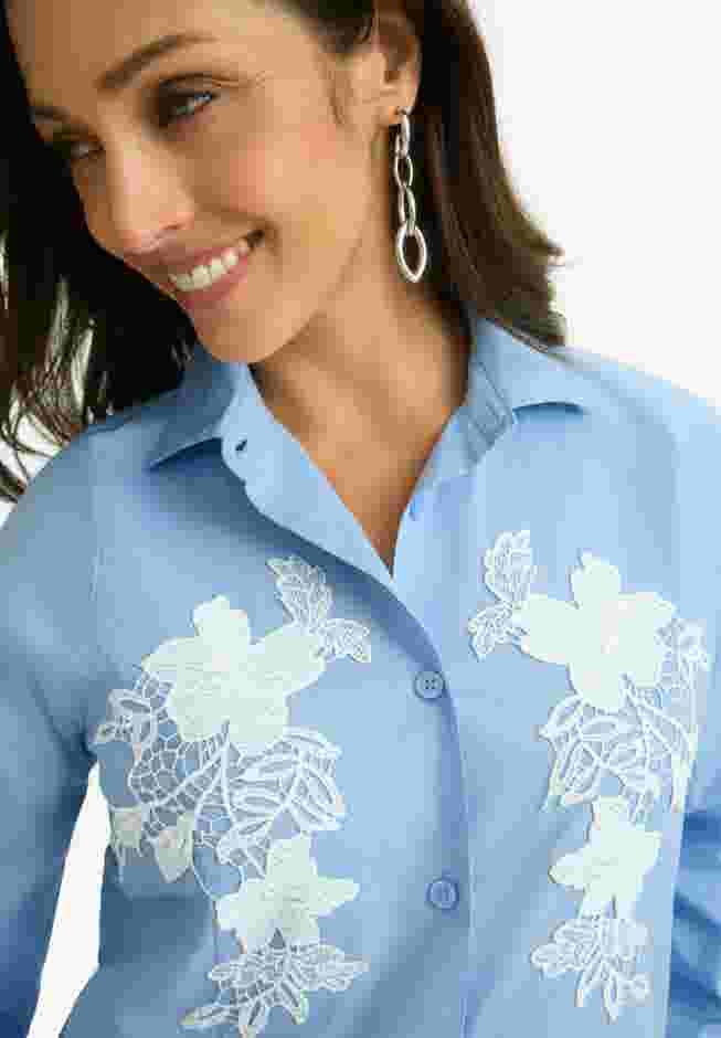 Applique Poplin Shirt image number 3