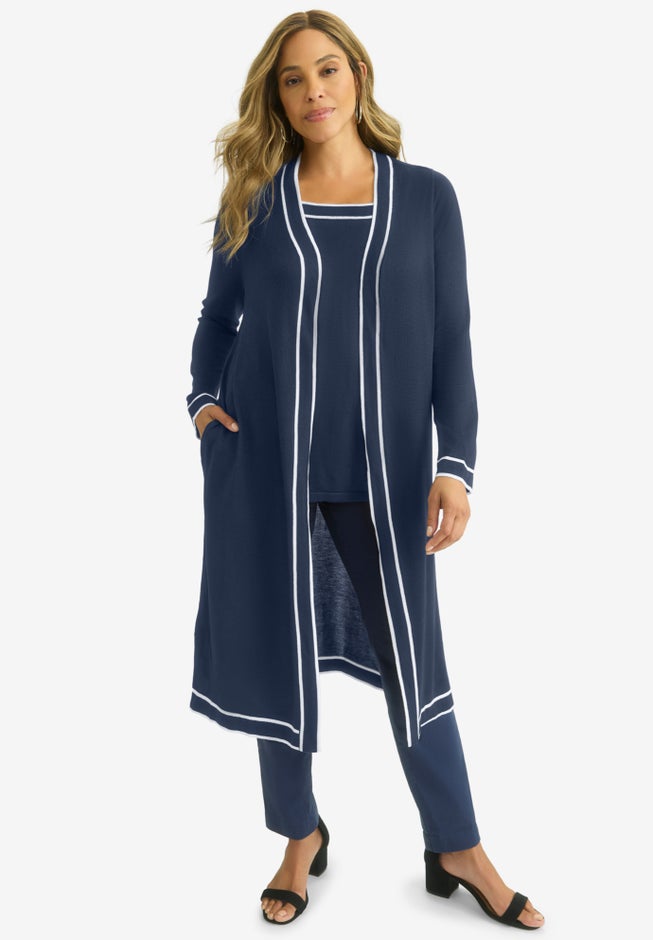 Tipped Duster Cardigan image number 0
