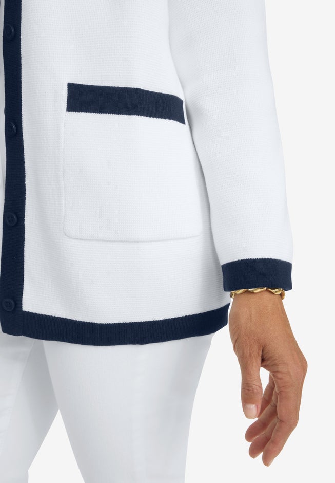 Tipped Boxy Cardigan image number 3