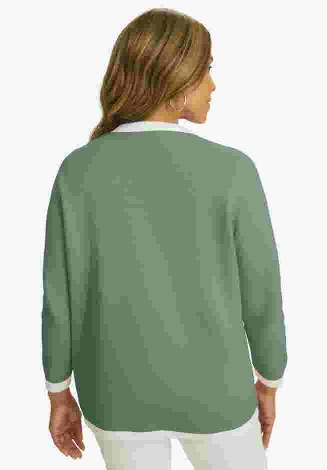 Tipped Boxy Cardigan image number 1
