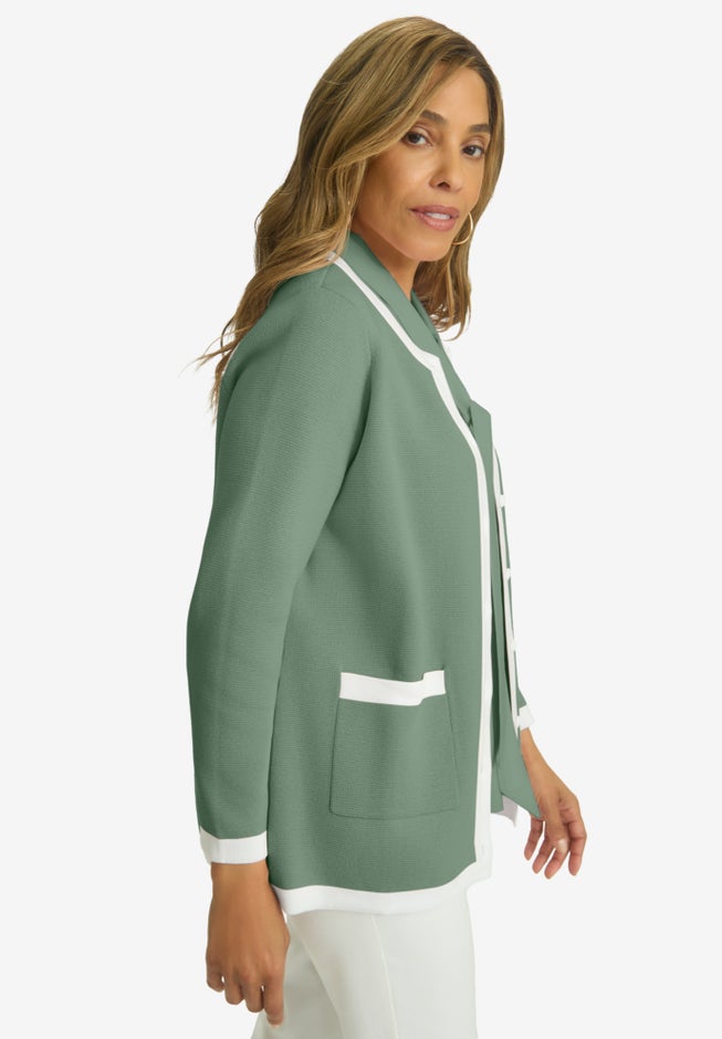 Tipped Boxy Cardigan image number 2