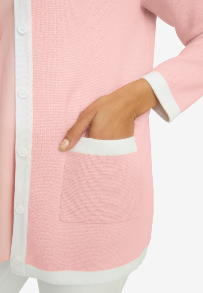 Tipped Boxy Cardigan image number 3