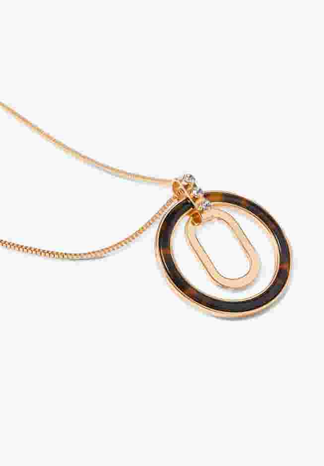 Tortoiseshell Circle Necklace image number 2