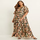 Metallic Printed Maxi Dress image number null