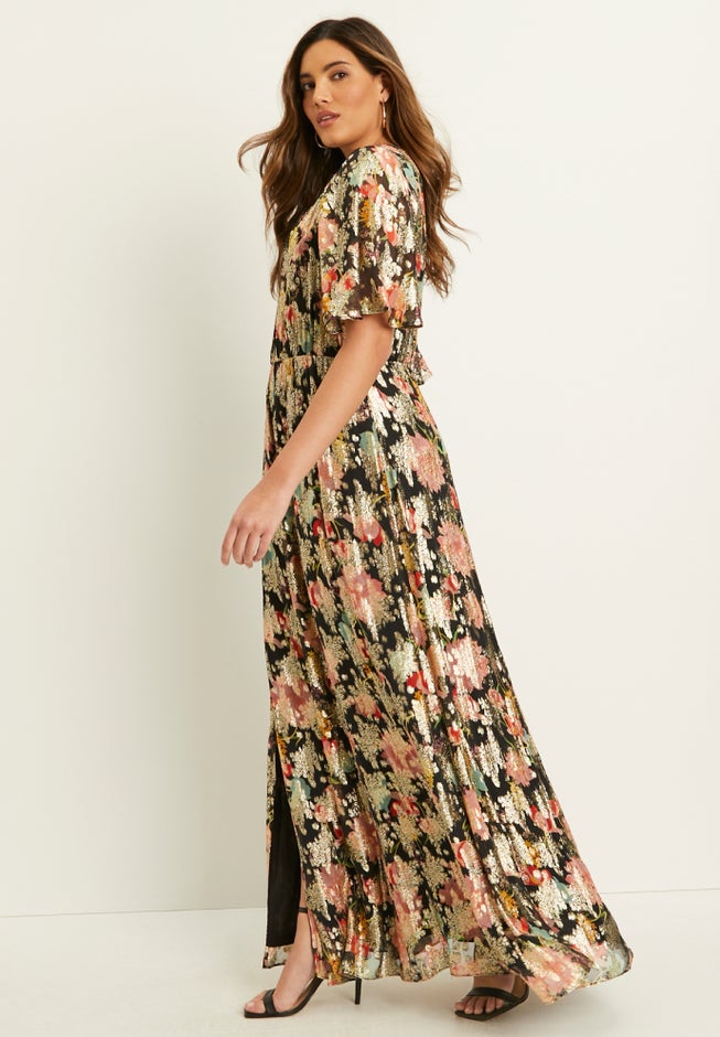 Metallic Printed Maxi Dress image number 3