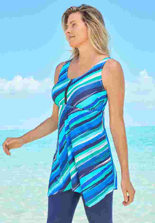 Longer-Length Tankini Top image number 2