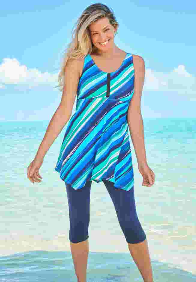 Longer-Length Tankini Top image number 0