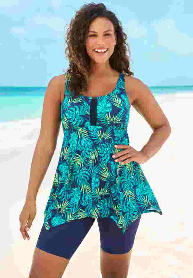 Longer-Length Tankini Top image number 0