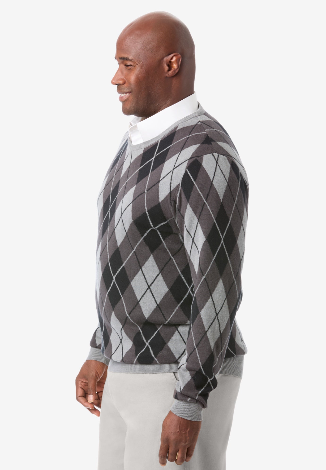 V-Neck Argyle Sweater image number 2