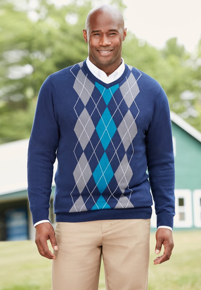V-Neck Argyle Sweater image number 4