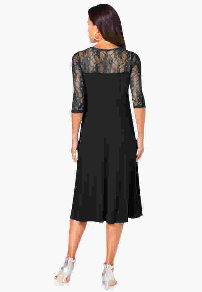 Ultrasmooth® Fabric Illusion Lace Swing Dress image number 1