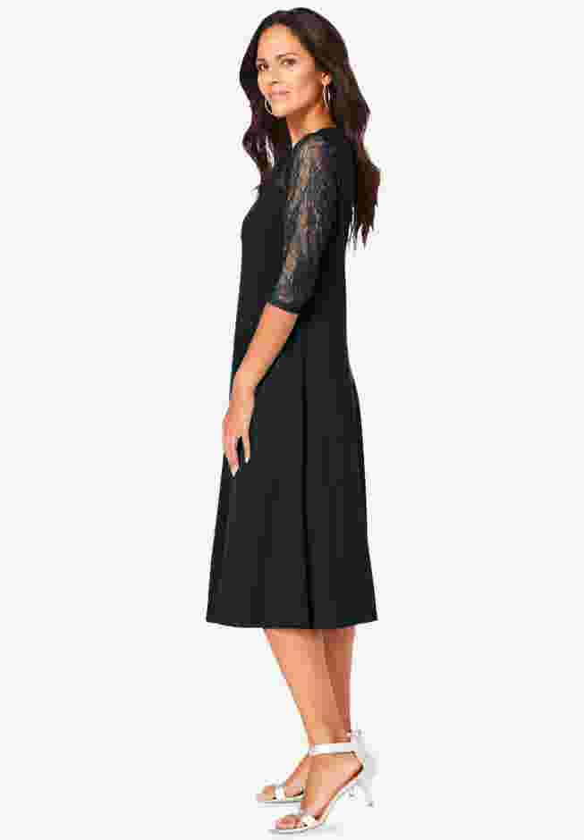 Ultrasmooth® Fabric Illusion Lace Swing Dress image number 4