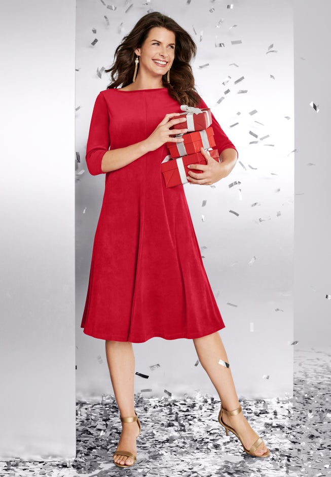 Velour Swing Drape Dress image number 1