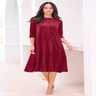 Velour Swing Drape Dress image number null
