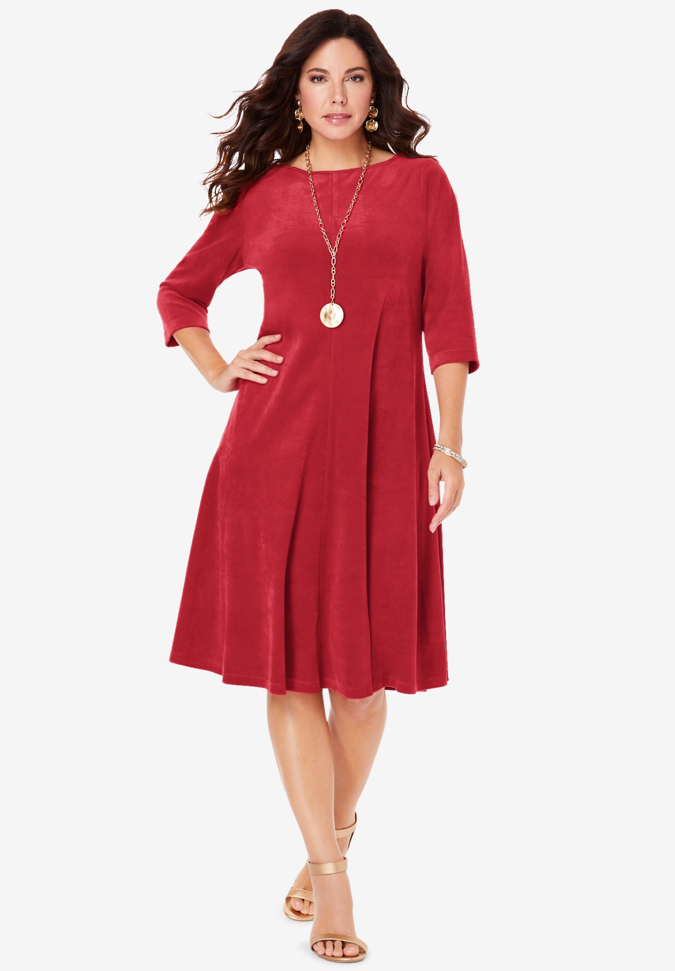 Velour Swing Drape Dress image number 0