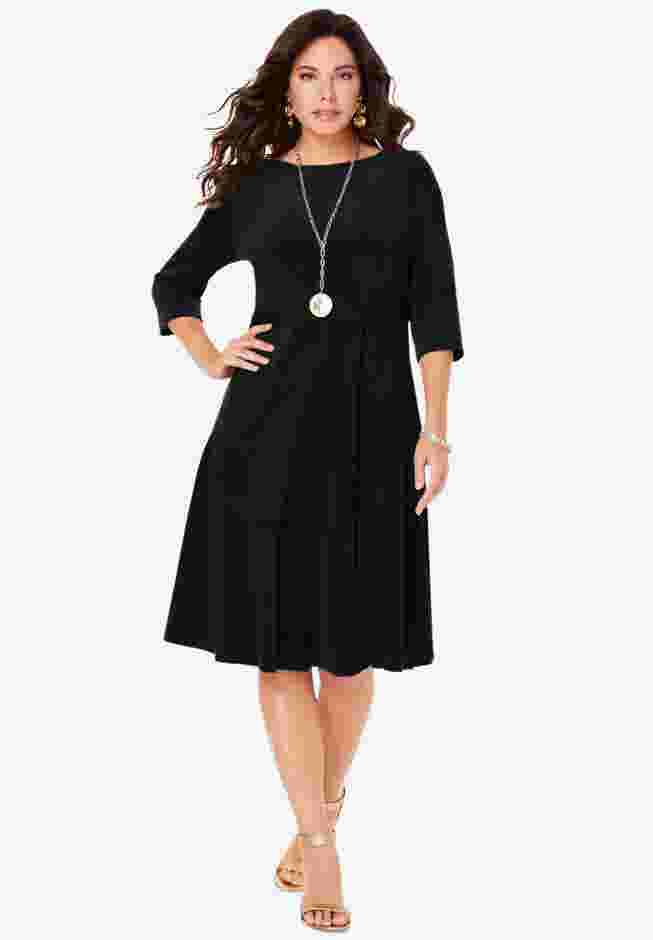Velour Swing Drape Dress image number 0