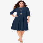 Velour Swing Drape Dress image number 0
