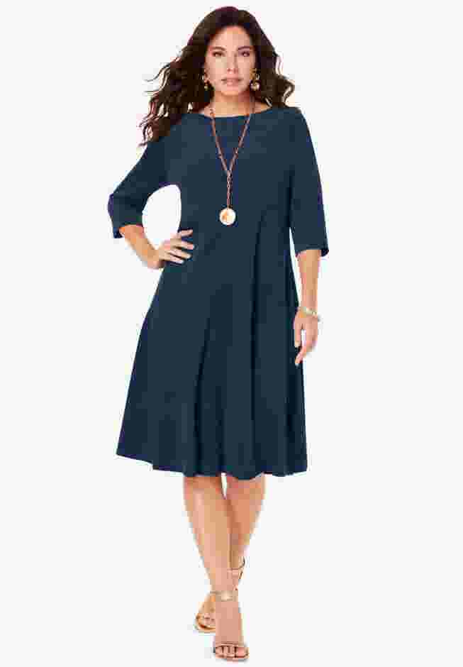 Velour Swing Drape Dress image number 0