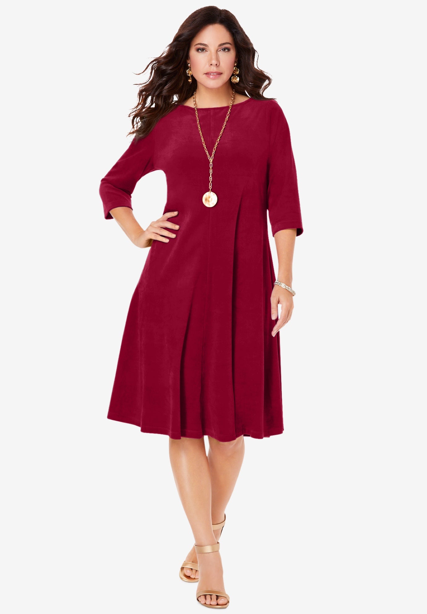 Velour Swing Drape Dress image number 0