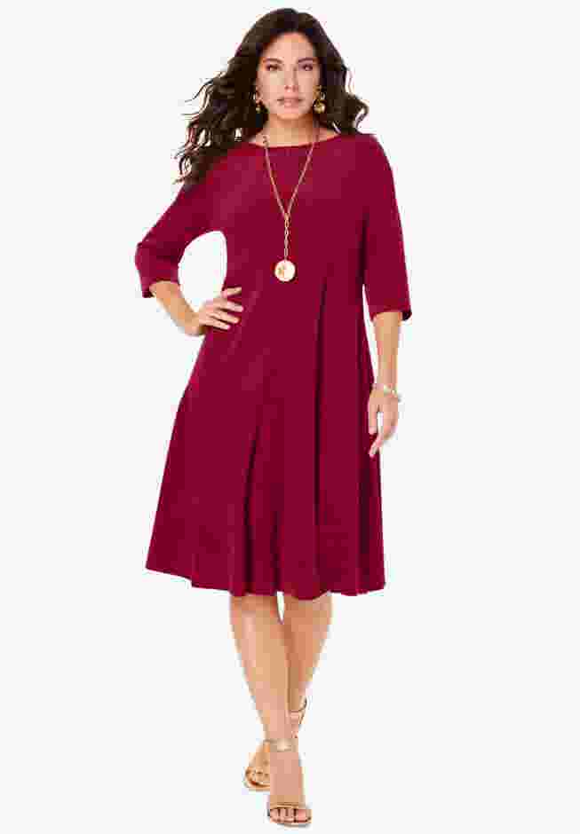 Velour Swing Drape Dress image number 0