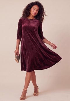 Velour Swing Drape Dress