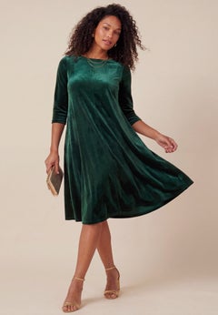 Velour Swing Drape Dress