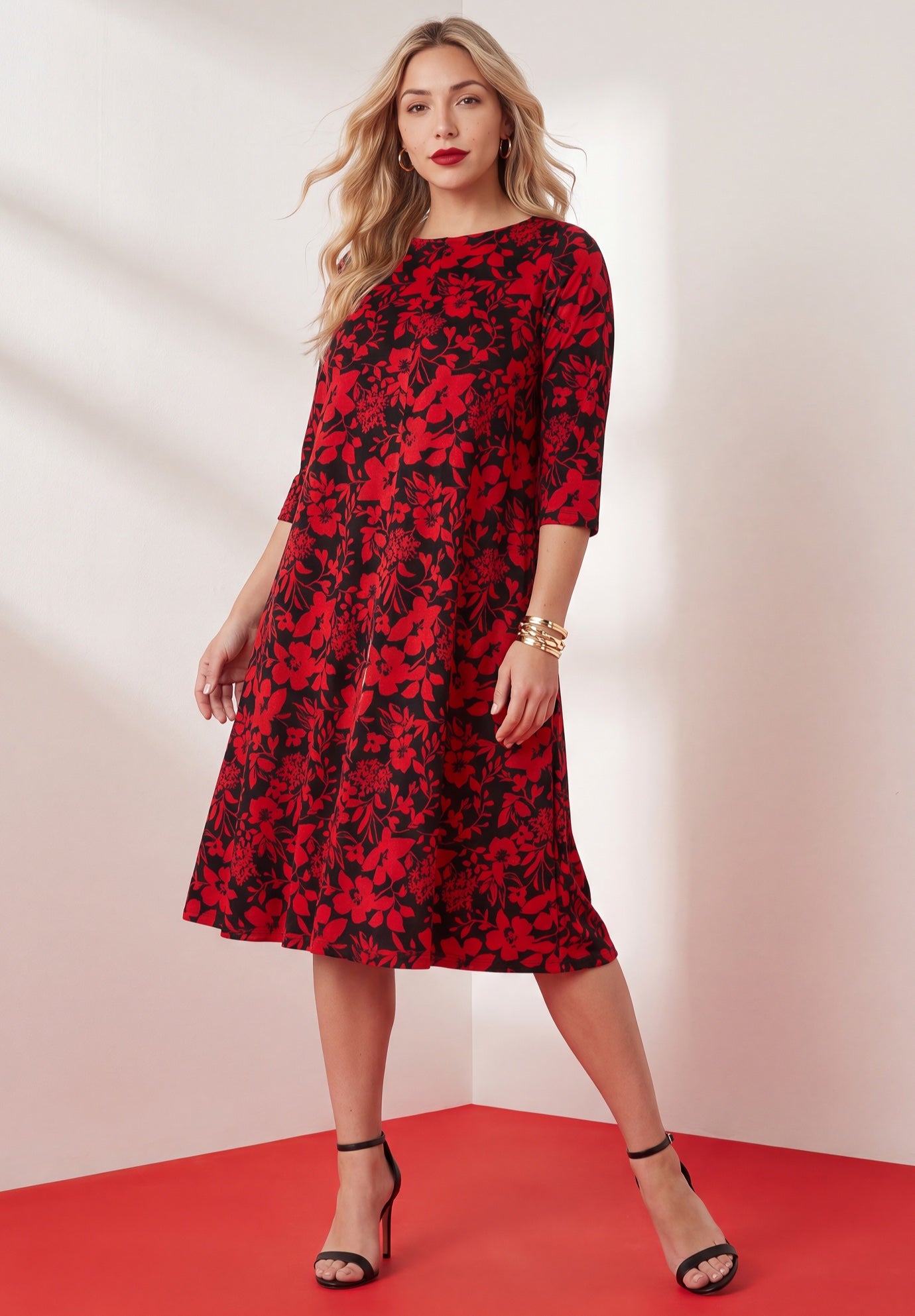 Velour Swing Drape Dress image number 0