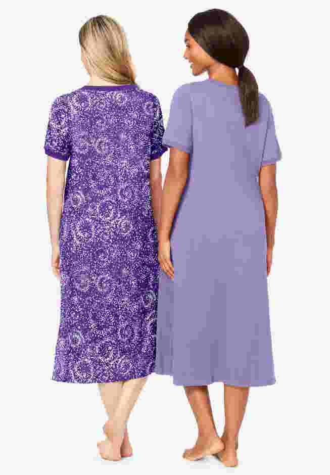 2-Pack Long Henley Sleepshirt  image number 1