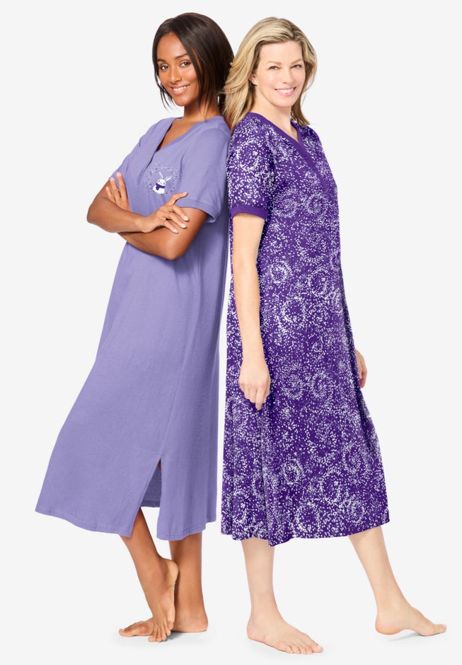 2-Pack Long Henley Sleepshirt  image number 2