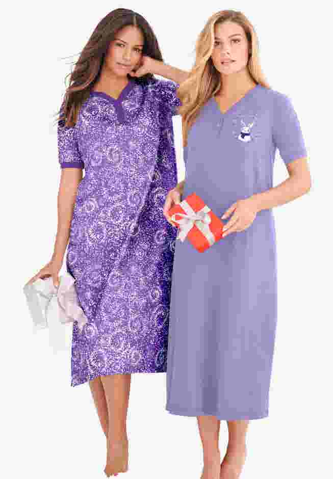 2-Pack Long Henley Sleepshirt  image number 0