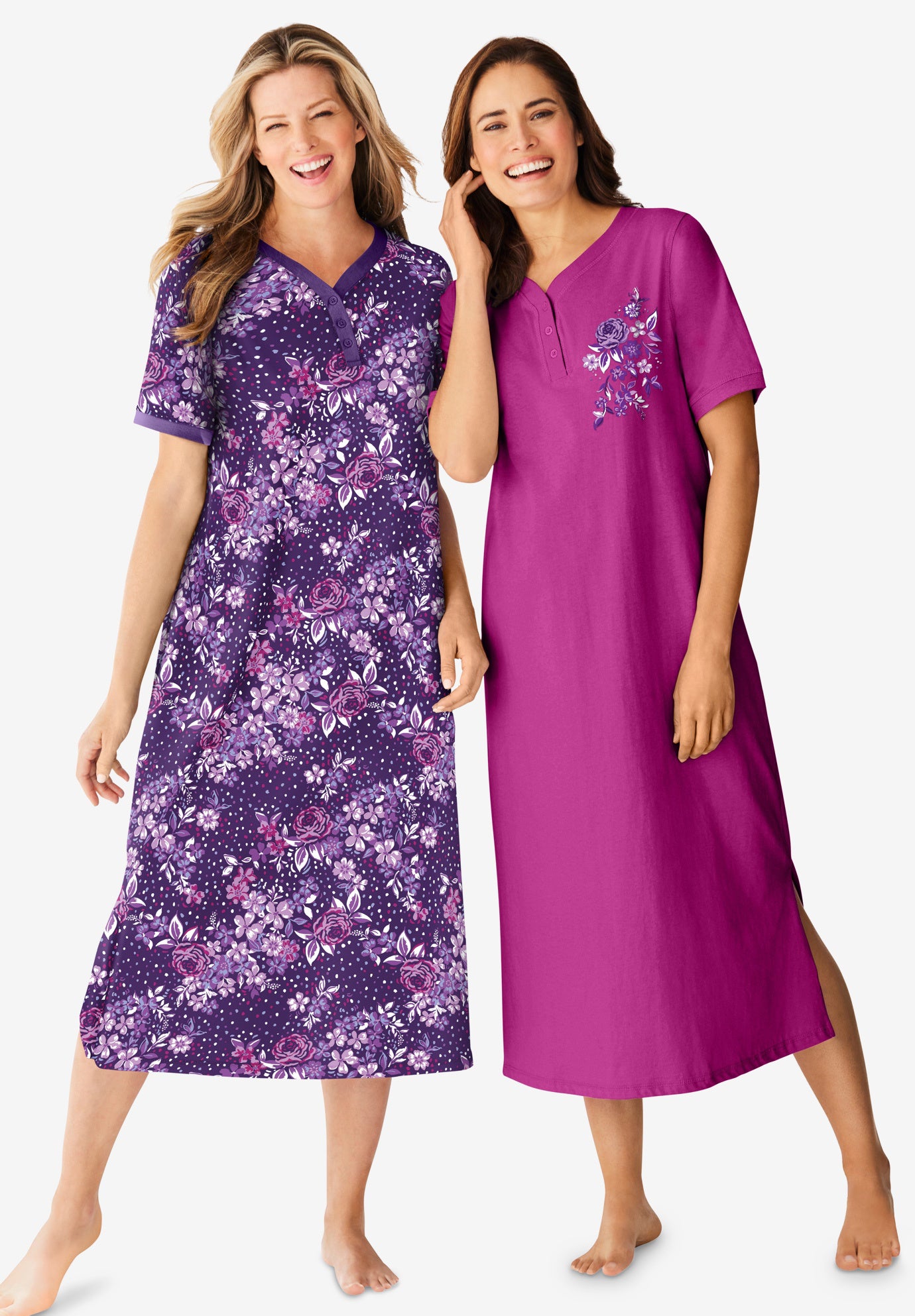 2-Pack Long Henley Sleepshirt  image number 0