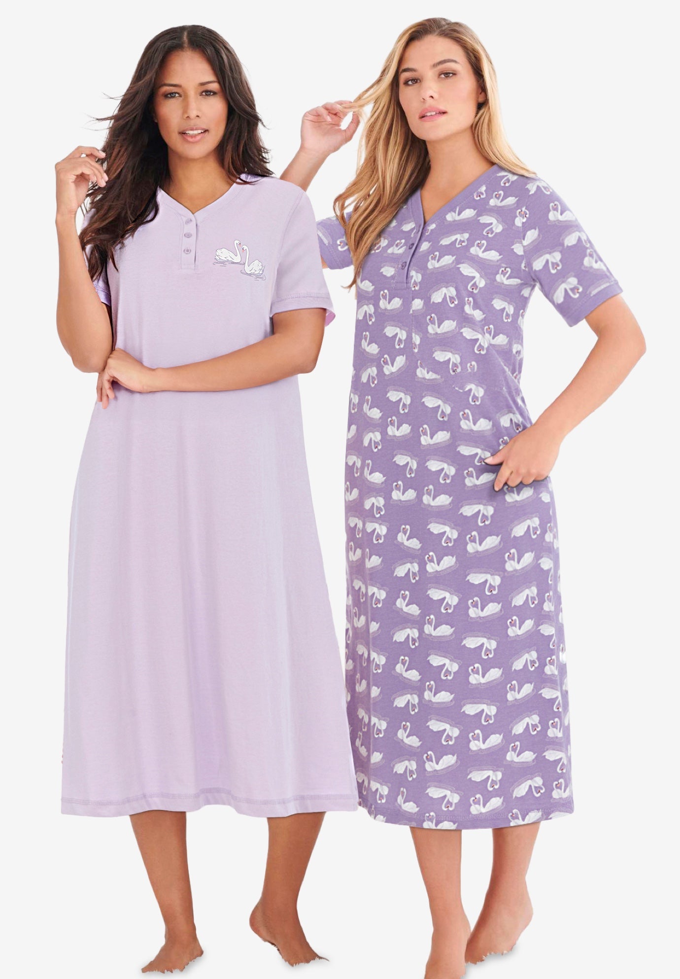 2-Pack Long Henley Sleepshirt image number 0