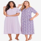 2-Pack Long Henley Sleepshirt image number null