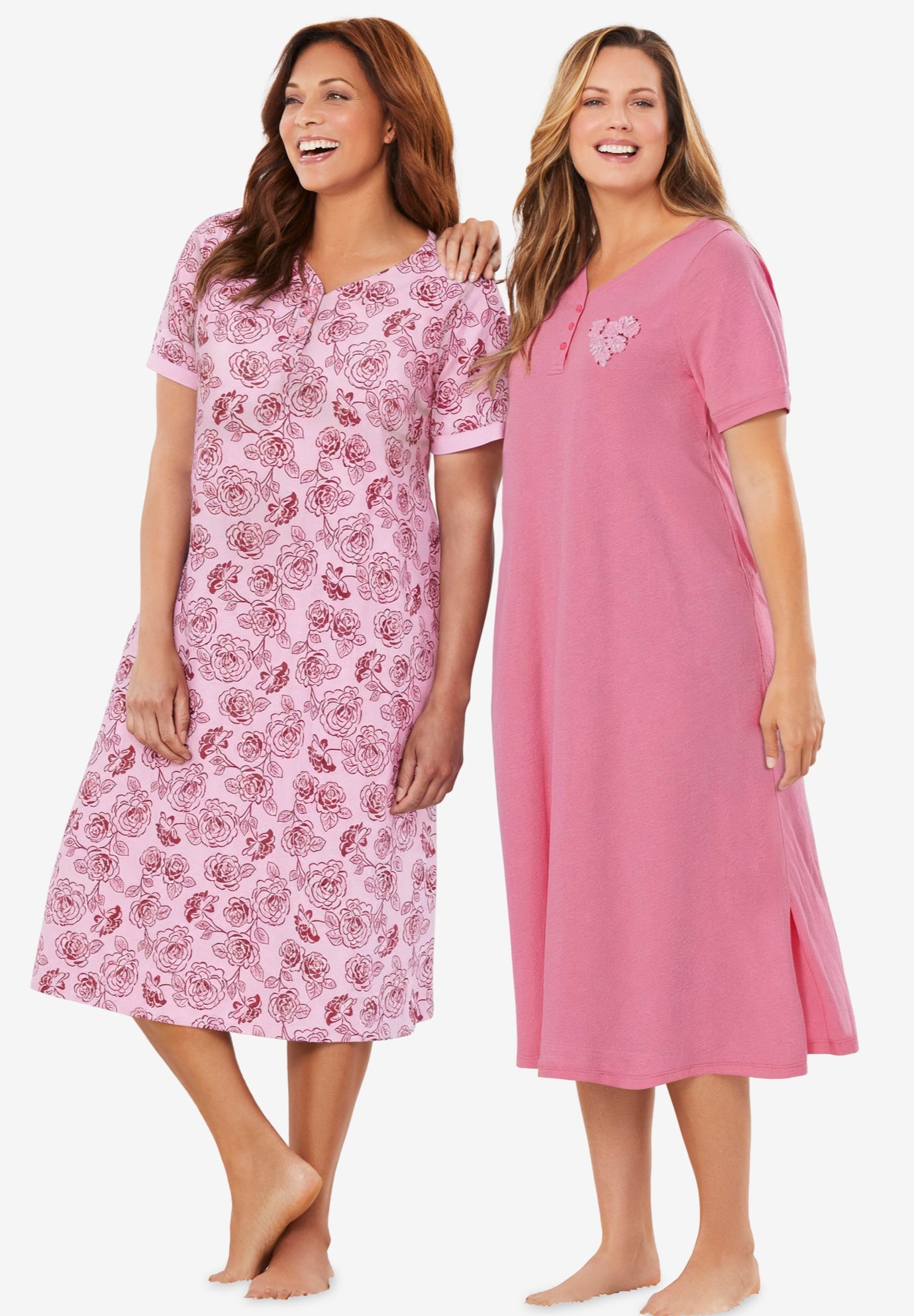 2-Pack Long Henley Sleepshirt  image number 0