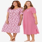 2-Pack Long Henley Sleepshirt  image number null