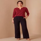 Stretch Cotton Crochet Notch Neck Tunic image number 0