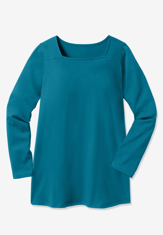Perfect Long-Sleeve Square-Neck Tee image number 1