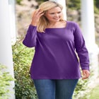 Perfect Long-Sleeve Square-Neck Tee image number null
