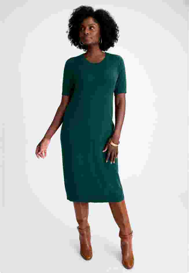 Cable Knit Cape Sweater Dress image number 1