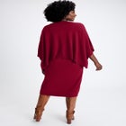 Cable Knit Cape Sweater Dress image number null