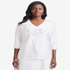 Stretch Cotton Embroidered Tee image number null