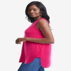 Stretch Knit Hi-Low Zip Tunic image number null