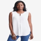 Stretch Knit Hi-Low Zip Tunic image number 0