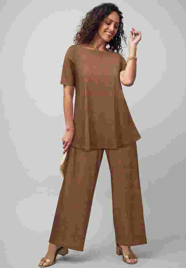 Stretch Knit Boatneck Swing Tunic image number 1