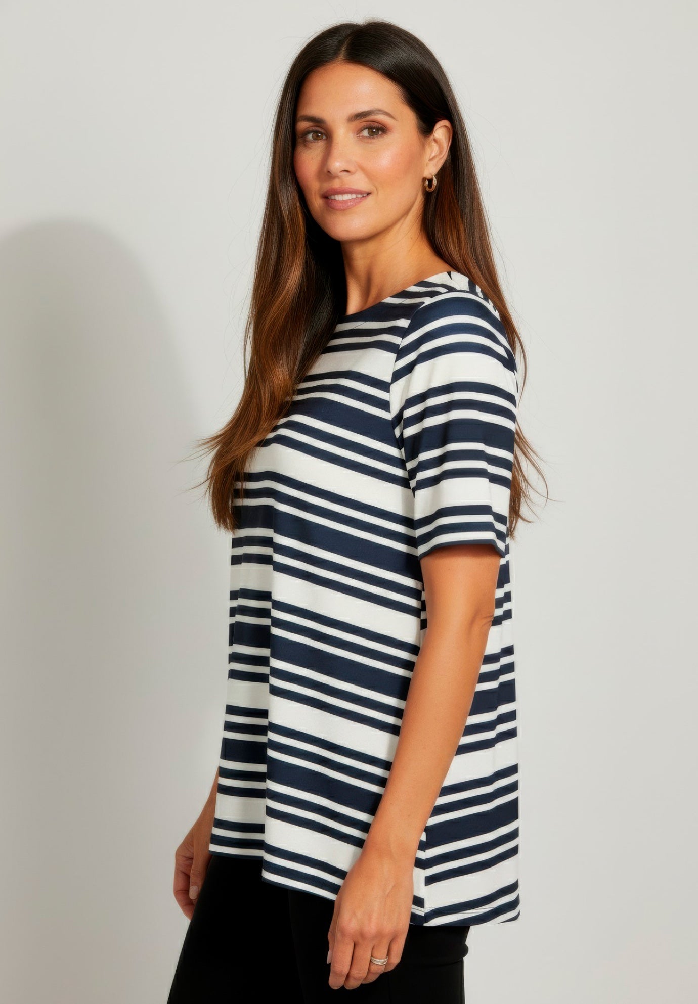 Stretch Knit Boatneck Swing Tunic image number 1