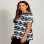 Stretch Knit Boatneck Swing Tunic image number null